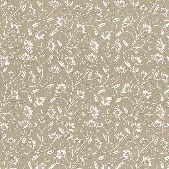 Flowers on Taupe Italian Print Paper ~ Rossi Italy